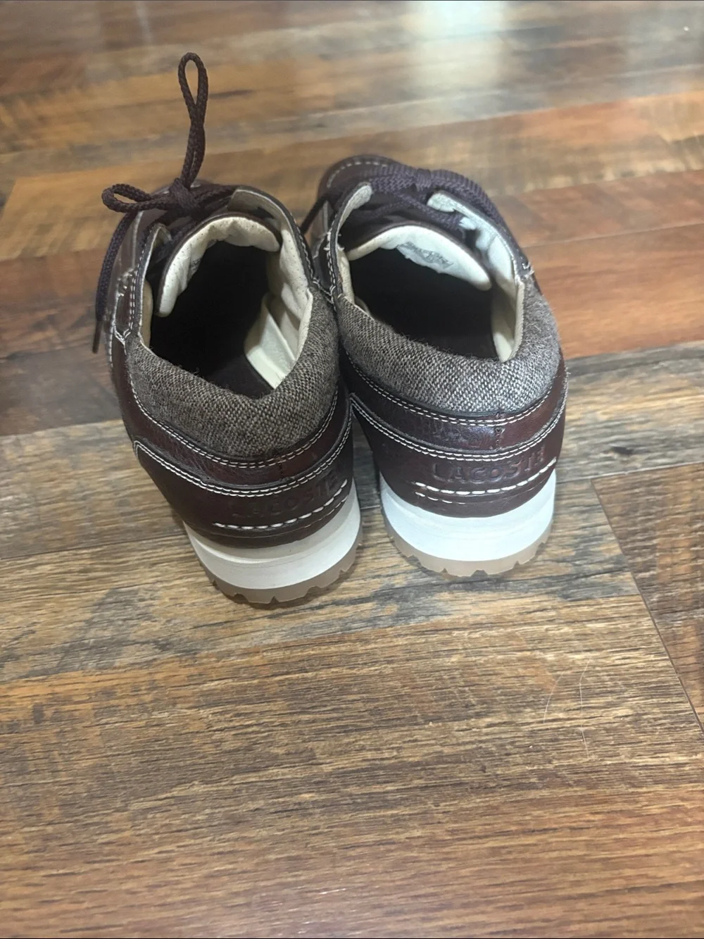 Lacoste Tahko Cab Mix Brown Leather Boat Shoes Men’s US 8 / UK 7